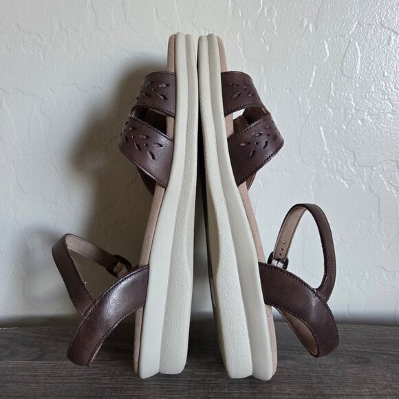 SAS Duo Quarter Strap Leather Sandals Brown Size Women's 8.5 Comfort Adjustable - Picture 7 of 9